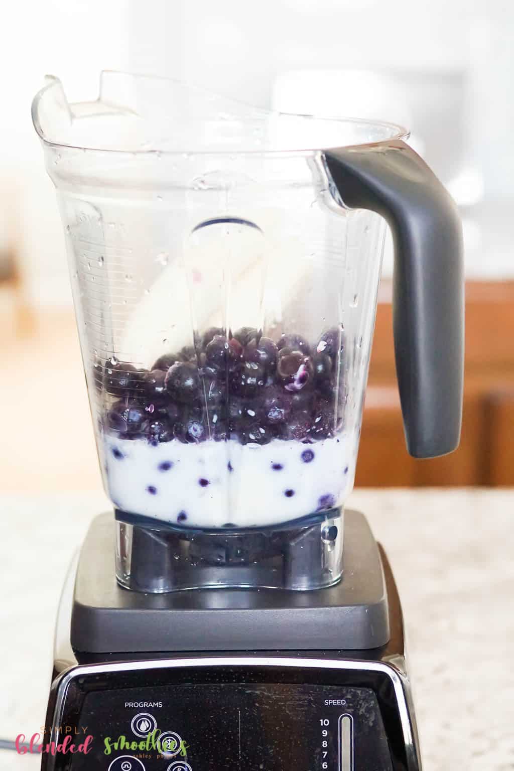 Blueberry Smoothie 7 ingredients for a smoothie with blueberries