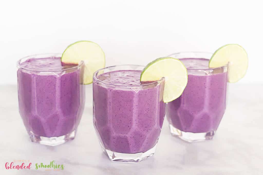 Blueberry Smoothie 4 recipe for a healthy blueberry smoothie with a splash of lime