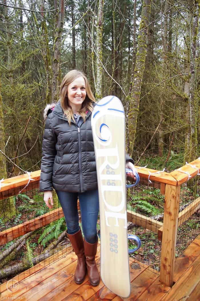 me with a newly waxed snowboard