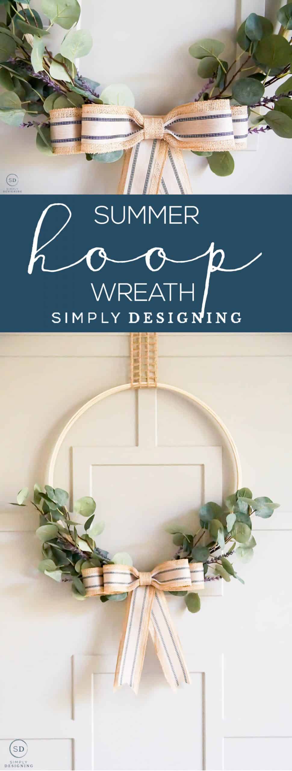 This beautiful Summer Hoop Wreath is a simple homemade wreath that you can easily make yourself with only a few supplies and not a lot of time.