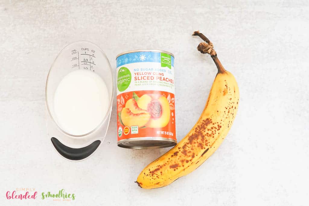 Banana Peach Smoothie 9 ingredients for peach banana smoothie