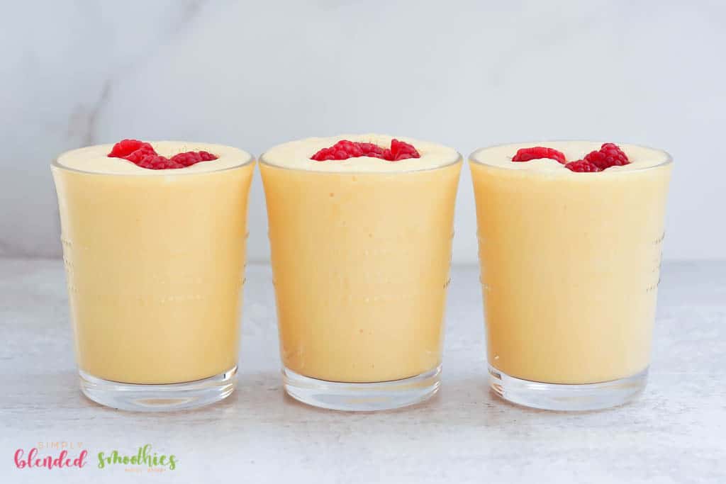 Banana Peach Smoothie 2 smoothie made with bananas and peaches