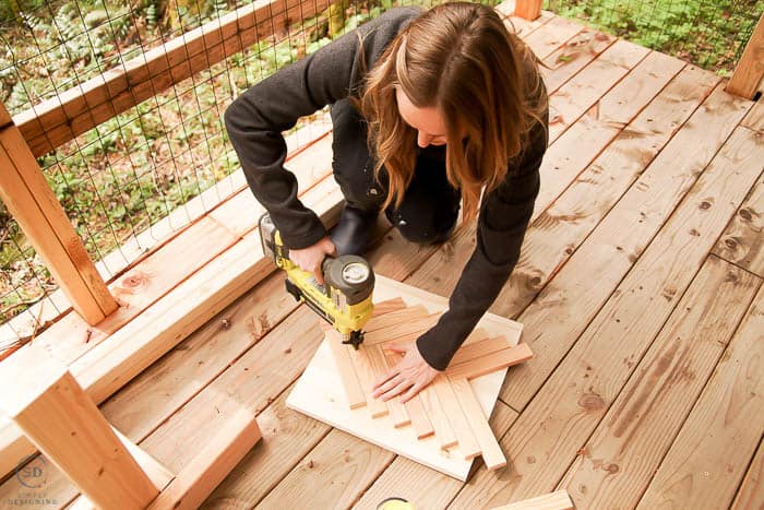 create herringbone table top