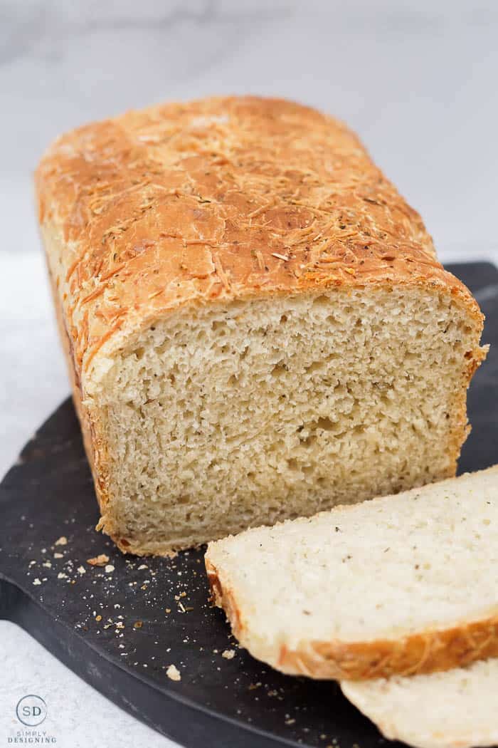 herb artisan bread sliced