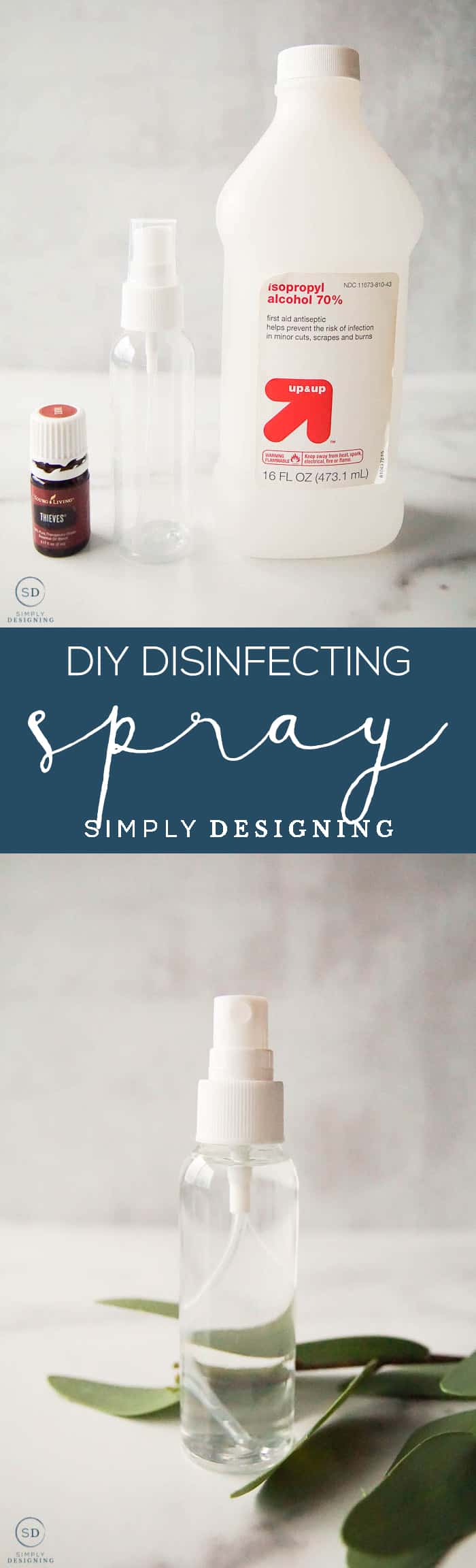 Learn how to make this DIY Disinfecting Spray so that you can easily disinfect doorknobs handles carts and so many other surfaces at home or on-the-go