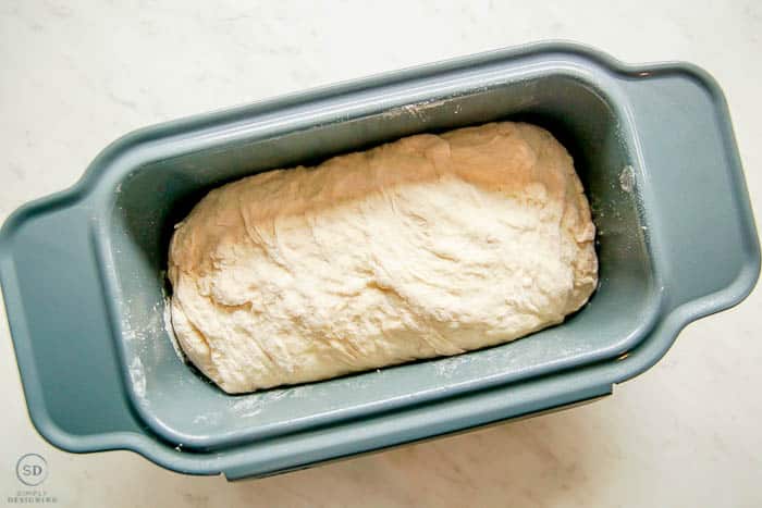 bread dough in bread pan