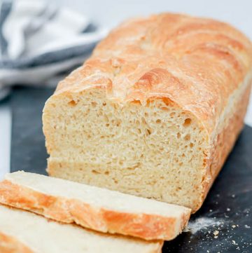 close up of white artisan bread 5 minute bread no-knead bread