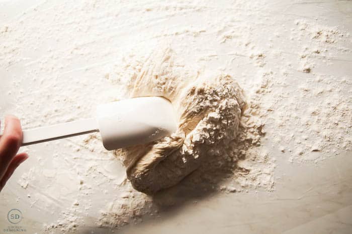 mix in more flour into dough