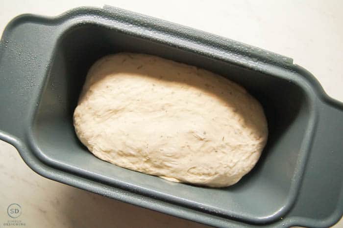 pur bread dough into loaf pan