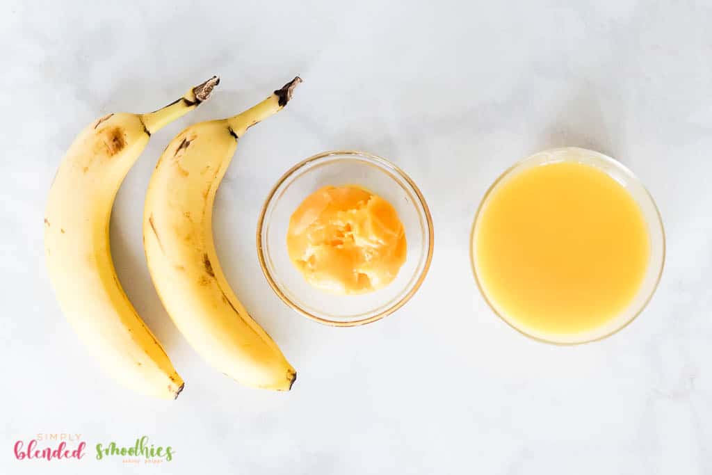 Orange Banana Smoothie 4 ingredients for a banana orange smoothie