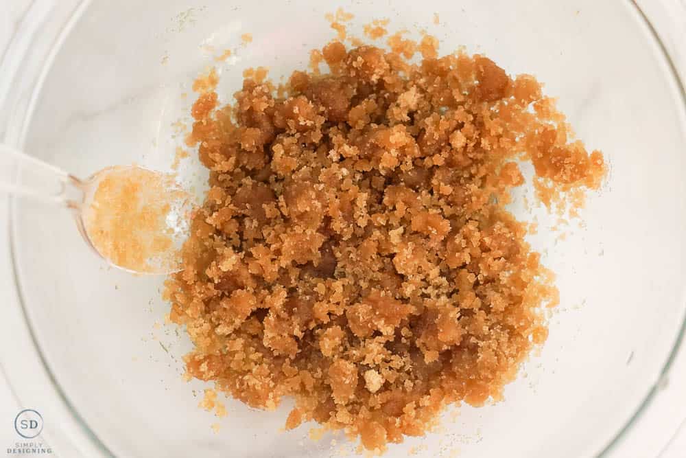 ingredients for brown sugar face scrub mized together in a bowl