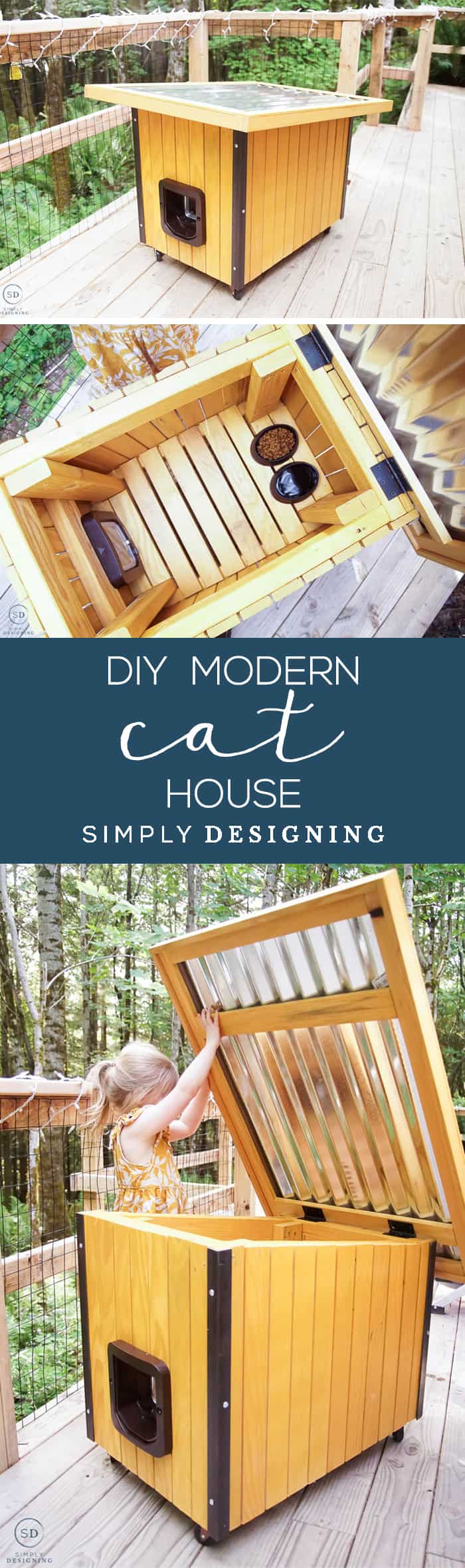 If you have a cat or a small dog and like modern styles you will love this minimalistic and modern DIY Cat House that you can easily make yourself