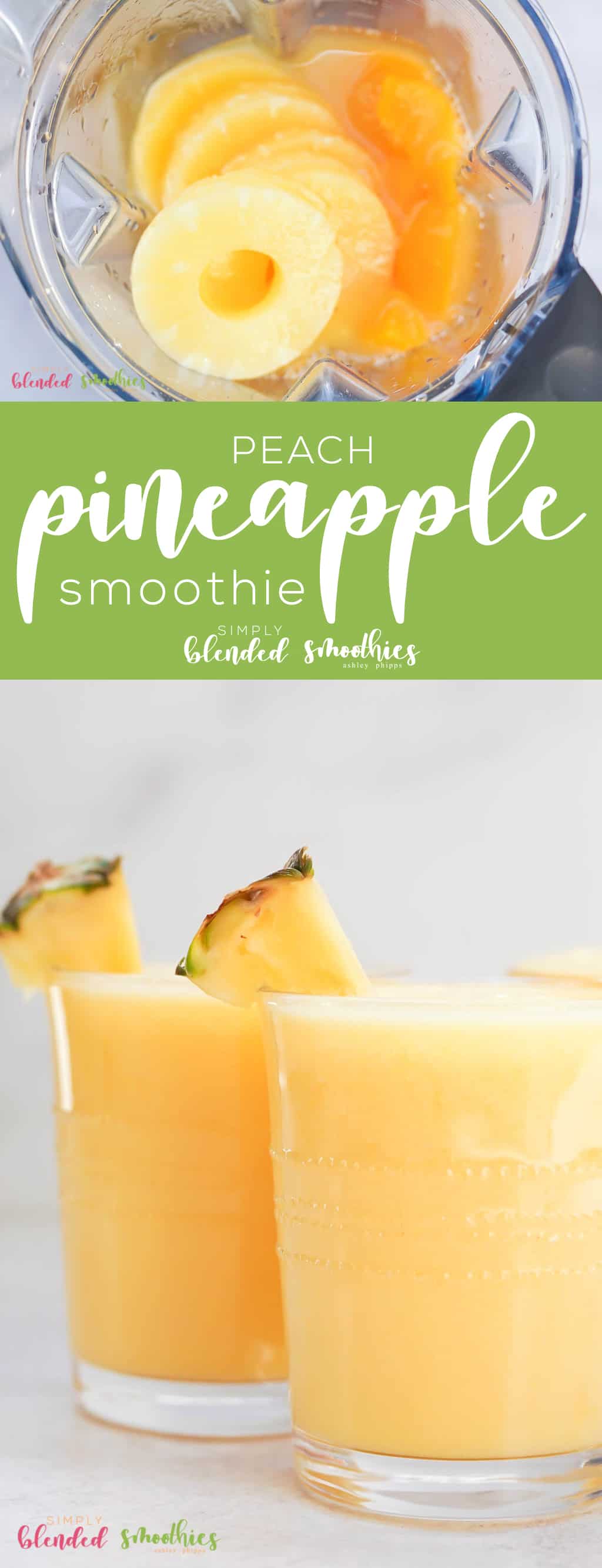 Peach Pineapple Smoothie 1 This Peach Pineapple Smoothie is a delicious smoothie that can be made with fresh frozen or canned fruits and is perfect for breakfast or a snack
