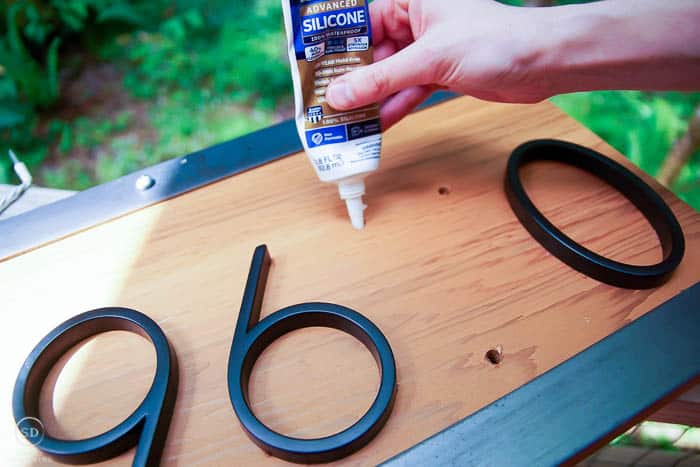 add silicone caulk to holes