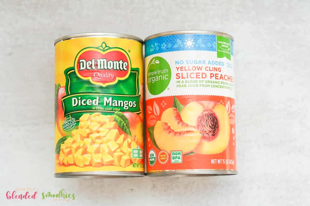 Mango Peach Smoothie 7 canned mangos and canned peaches