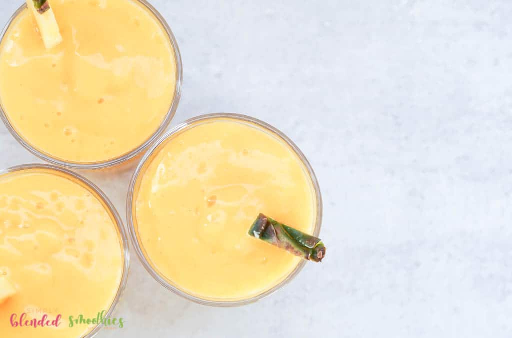 3 Ingredient Mango Pineapple Smoothie 2 smoothie made with mangos and pineapple and banana