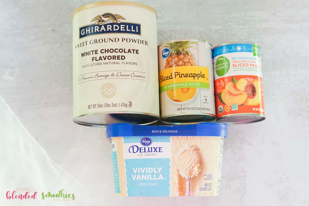 Peach Pineapple Milkshake 7 ingredients to make a peach pineapple milkshake