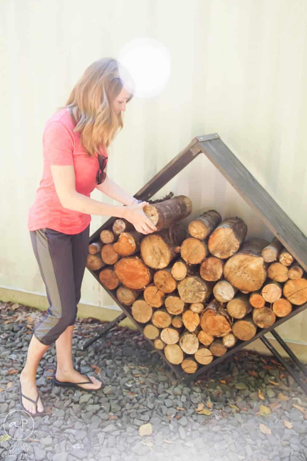 Modern firewood holder online outdoor