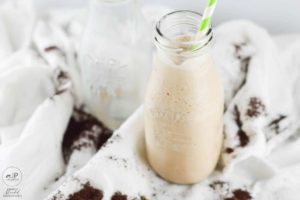 Coffee Smoothie 2 coffee smoothie in glass milk container