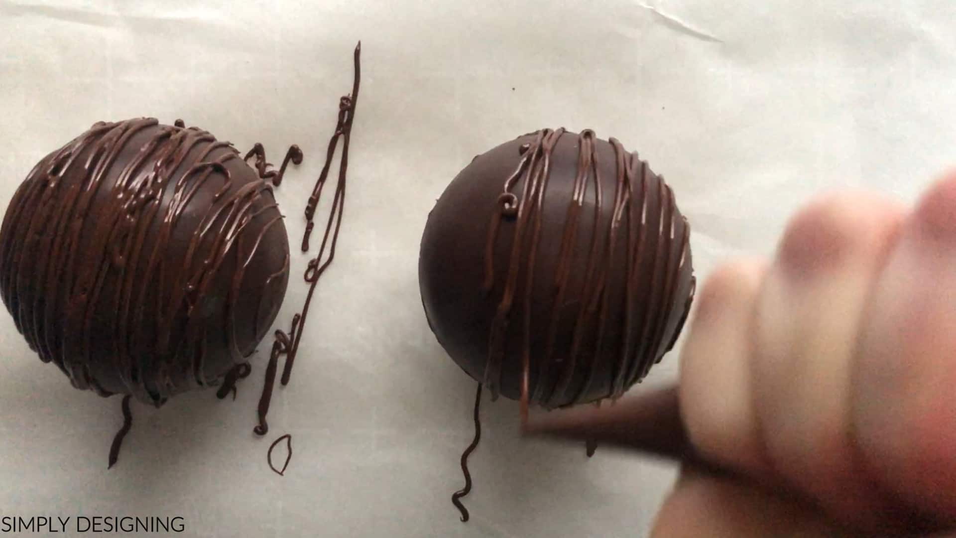 decorate with melted chocolate