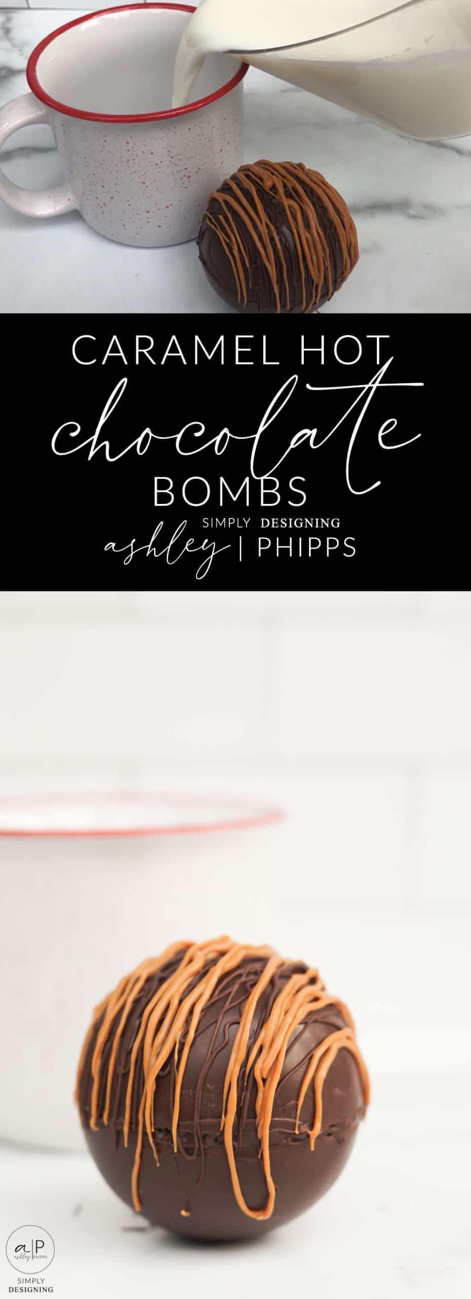 These Caramel Hot Cocoa Bombs are so rich and delicious tasting made with delicious chocolate hot cocoa mix and caramel for a scrumptious warm drink